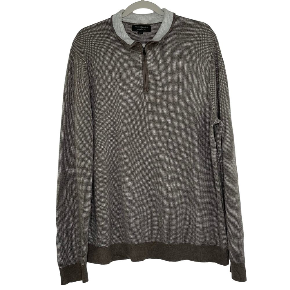 Banana Republic Premium Luxe Yarn quarter zip men's sweater size XL cashmere